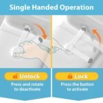 4our Kiddies Baby Toilet Lock (2 Pack) for Child Safety, Baby Proof Toilet Seat Lock with 2 Extra Pallet Fit for Most Standard Toilet, Easy Intallation Toilet Lid Lock with 2 Extra 3M Adhesive - Image 6