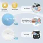 Gtube Button Covers Feeding Tube Pads Peg/Ng/J Tube Holder for Adult Nephrostomy Catheter Supplies Peritoneal Dialysis Accessories Reusable & Washable Soft Cotton Nursing Pads(12 Pack-Bule) - Image 3