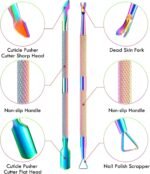 Cuticle Trimmer Cuticle Remover with Cuticle Pusher, XUNXMAS Professional Stainless Steel Durable Pedicure Manicure Tools Cutter Nipper Scissor Clipper for Fingernails and Toenails Dead Skin - Image 4