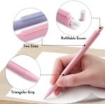 Four Candies Cute Mechanical Pencil Set, 6PCS Pastel Mechanical Pencils 0.5 & 0.7mm with 360PCS HB Leads, 3PCS Erasers and 9PCS Eraser Refills, Aesthetic School Supplies for Girls Writing - Image 6