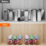 Lifewit Water Bottle Organizer, Stackable Kitchen Pantry Organization and Storage, 12-Bottle Plastic Holder, Countertop 4Pack, Modern Design - Image 3