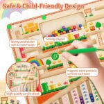 Magnetic Color & Number Maze, Wooden Toddler Puzzle Board, Montessori Toys for 2-4 Year Olds, Kids Sensory STEM Learning Toys, Magnet Matching Counting Toys, Yellow - Image 3