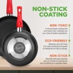 NutriChef 21-Piece Nonstick Cookware Set - PTFE/PFOA/PFOS Free Heat Resistant Lacquer Kitchen Ware Pots Pan w/ Cool-Touch Handles, Saucepan, Fry Pans, Lid, Bakeware, For Gas Electric Ceramic Cooktops - Image 4