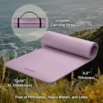 Retrospec Solana Yoga Mat Thick 1/2in Non-Slip Workout Mat with Nylon Strap - 72x24in Exercise Mat for Pilates, Stretching & Fitness - BPA Free, Easy Clean - Image 3