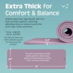 Retrospec Solana Yoga Mat Thick 1/2in Non-Slip Workout Mat with Nylon Strap - 72x24in Exercise Mat for Pilates, Stretching & Fitness - BPA Free, Easy Clean - Image 4