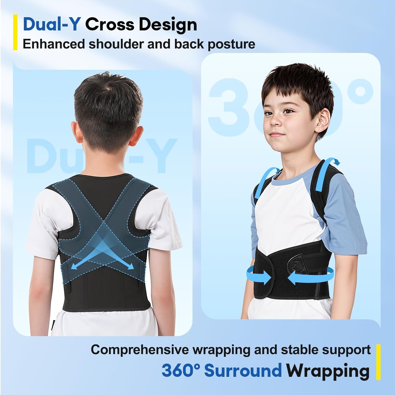 babaka Back Brace Posture Corrector for Kids, Adjustable Full Back Support, for Upper and Lower Back Pain Relief, Scoliosis, Dowagers Hump, Hunchback, Thoracic, Spine Corrector (XX-Large, Waist: 28''-33'') - Image 4