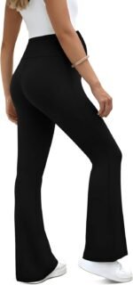 Maternity Flare Leggings Over The Belly - Buttery Soft Pregnancy Bell Bottom Pants for Lounge Yoga Casual - Image 3
