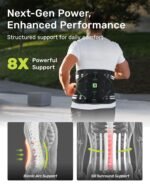 Back Brace for Lower Back Pain Relief, 8X Powerful Lumbar Support for Men Women, Back Support Belt with 3D Pad, Breathable Back Support Brace with Adjustable Strap for Herniated Disc, Sciatica, Green Size M - Image 3