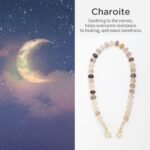 Natural Stone Phone Charm, Beaded Healing Phone Wrist Strap, Handmade Cellphone Chain Lanyard with Tether Tab - Image 3