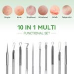 Pimple Popper Tool Kit,Blackhead Remover Tool 5 Pcs Blackhead Extractor Tool for Face Comedone Zit Acne Whitehead Blemish, Stainless Steel Extraction Tools Set - Image 3