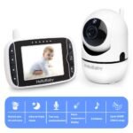 HelloBaby Video Baby Monitor with Remote Camera Pan-Tilt-Zoom, 3.2'' Color LCD Screen, Infrared Night Vision, Temperature Display, Lullaby, Two Way Audio - Image 3