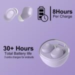 Wireless Earbuds for Small Ears Women Men, Purple Bluetooth Earbuds for Small Ear Canals, Mini Ear Buds Wireless Bluetooth Earphone for iPhone, Android Earbuds Wireless Bluetooth Mic - Image 7