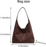 Hobo Bags for Women Slouchy Tote Bag Soft Casual PU Leather Shoulder Purses 2pcs Work Everyday Handbags - Image 3