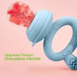 Haakaa Baby Fruit Food Feeder & Mini Freezer Nibble Tray Combo, Breastmilk Popsicle Molds for Baby Cooling Relief, BPA Free Silicone Feeder for Safe Infant Self Feeding, 4 Month+ (Sky Blue) - Image 5