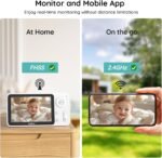 BOIFUN Smart WiFi Baby Monitor, 1080P HD 4.3" Wireless Display, App & Monitor Control, Night Vision, Auto Tracking, Motion & Sound Detection, Temperature & Humidity Sensor - Image 3