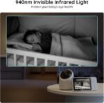 BOIFUN Smart WiFi Baby Monitor, 1080P HD 4.3" Wireless Display, App & Monitor Control, Night Vision, Auto Tracking, Motion & Sound Detection, Temperature & Humidity Sensor - Image 7