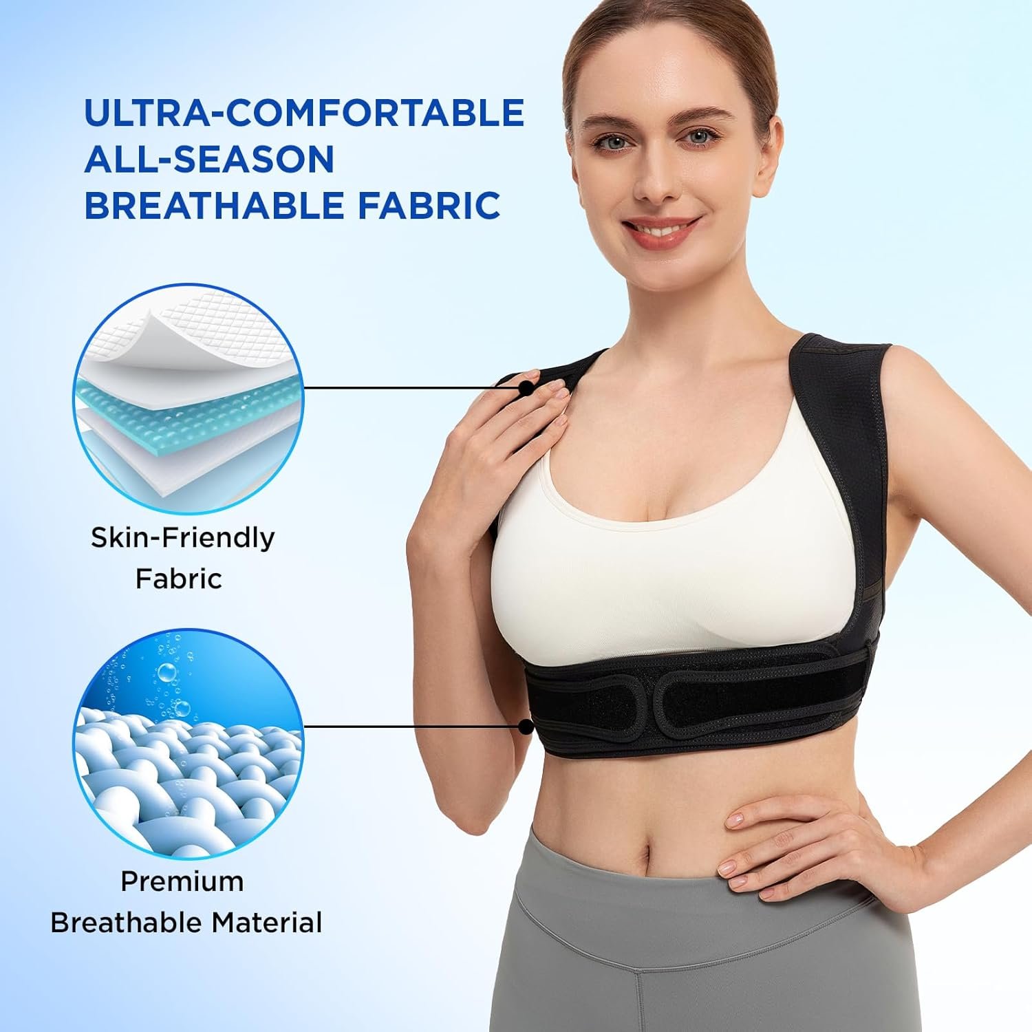 Vicorrect Posture Corrector for Back Support: Adjustable Shoulder Straightener for Women Men - Comfortable Upper Back Brace for Office Home Use - Image 4