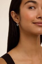 Ted Baker London Amora Crystal Halo Heart Huggie Earrings For Women - Image 4