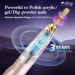 Alety Electric Nail Drill Kit - Portable File for Acrylic Gel Nails, Professional Machine Efile Manicure Pedicure Tools With Gold Drill Bits for Home Salon Use - Image 4