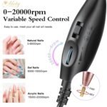 Alety Electric Nail Drill Kit - Portable File for Acrylic Gel Nails, Professional Machine Efile Manicure Pedicure Tools With Gold Drill Bits for Home Salon Use - Image 5