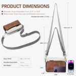 BOSTANTEN Small Crossbody Purse for Women Triple Zip Cell Phone Leather Handbag with Colored Shoulder Strap - Image 4