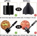 Hamburger Meat Chopper, VAVOLO High-Temp Heat-Resistant Ground Meat Masher, Versatile Nylon Non-Stick Ground Beef Masher with 5-Blade Head, Kitchen Gadgets, Dishwasher Safe(Black) - Image 5