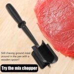 Hamburger Meat Chopper, VAVOLO High-Temp Heat-Resistant Ground Meat Masher, Versatile Nylon Non-Stick Ground Beef Masher with 5-Blade Head, Kitchen Gadgets, Dishwasher Safe(Black) - Image 7