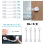 KAPOO Child Safety Locks for Cabinet, 10 Pack Baby Proofing Locks for Cabinets, Cupboards, Drawer, Fridge, Toilet and Closet with Free Extra 3M Adhesive, Adjustable Strap, No Drilling - Image 3