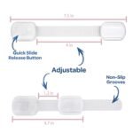 KAPOO Child Safety Locks for Cabinet, 10 Pack Baby Proofing Locks for Cabinets, Cupboards, Drawer, Fridge, Toilet and Closet with Free Extra 3M Adhesive, Adjustable Strap, No Drilling - Image 4