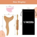 Lymphatic Drainage Massager, 3-in-1 Wood Therapy Massage Tools, Maderoterapia Kit Roller Gua Sha for Back and Muscle Pain Relief, Wood Therapy Tools for Body Shaping, Contouring, Anti-Cellulite - Image 5