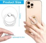 VOVIGGOL Transparent Phone Ring Holder Stand 2 Pcs, 360° Rotation Cell Phone Ring Holder Mobile Finger Kickstand Hand Phone Grip for iPhone, Clear Phone Ring for Phone Case (Round) - Image 3