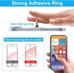VOVIGGOL Transparent Phone Ring Holder Stand 2 Pcs, 360° Rotation Cell Phone Ring Holder Mobile Finger Kickstand Hand Phone Grip for iPhone, Clear Phone Ring for Phone Case (Round) - Image 5