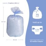 Ubbi Diaper Pail Plastic Bags, Disposable Baby Waste Bags, 3 Pack, 75 Count, 13-Gallon Bags - Image 3