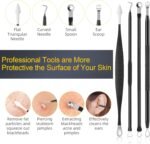 Pimple Popper Tool Kit, IUMAKEVP 15 PCS Professional Stainless Steel Blackhead Remover Comedone Extractor Tools for Removing Pimples, Blackheads, Zit on Face - Acne Removal Kit with Metal Case (Black) - Image 4