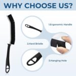 Cleangor Crevice Cleaning Brushes, Scrub Brush for Hard to Reach Small Space, Home Essentials, Cleaning Supplies, Cleaning Tools for Household Use, Bathroom, Shower, Kitchen, Window, Toilet (2, Black) - Image 4