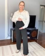 G4Free Women's Maternity BareFeel Wide Leg Yoga Pants - Image 4