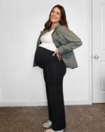 G4Free Women's Maternity BareFeel Wide Leg Yoga Pants - Image 5