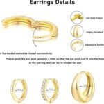 3 Pairs Gold Hoop Earrings Set for women, 14K Gold Plated Hypoallergenic Lightweight Small Huggie Earrings for Gift (3 Pairs Gold) - Image 5