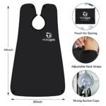 VUELANE Beard Bib Beard Apron, Beard Bib Hair Catcher for Men Shaving, Non-Stick Beard Bib Apron for Men with Strong Suction Cups, Gifts for Men Husband, Grooming Kit for Men - Black - Image 3