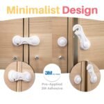 Inaya 6-Pack Child Proof Locks for Cabinet Doors, Pantry, Closet, Wardrobe, Cupboard, Drawers - 3M - No Drilling - Child Safety Locks for Cabinets and Drawers - Baby Proofing Cabinet Lock - Image 3