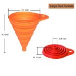 KongNai Kitchen Funnel Set 4 Pack, Small and Large, Kitchen Gadgets Accessories Foldable Silicone Collapsible Funnels for Filling Water Bottle Liquid Transfer Food Grade - Image 3