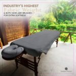 London Linens 3 Piece Set Massage Table Sheets Set - 100% Natural Cotton Flannel- Includes Massage Table Cover, Massage Fitted Sheet, and Massage Face Rest Cover (Charcoal Grey) - Image 3
