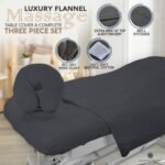 London Linens 3 Piece Set Massage Table Sheets Set - 100% Natural Cotton Flannel- Includes Massage Table Cover, Massage Fitted Sheet, and Massage Face Rest Cover (Charcoal Grey) - Image 4
