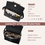 BOSTANTEN Small Crossbody Bags for Women Trendy Top Handle Shoulder Purse Vegan Leather Handbags with Flap - Image 6