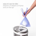 Ubbi Disposable Nappy Sacks, Lavender Scented, Easy-To-Tie Tabs, Baby Diaper Disposal or Pet Waste Bags, Value Pack, 400 Count - Image 5