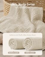 Blissful Diary Muslin Baby Hooded Towel 2 Pack, Soft & Absorbent Bath Towel for Infant, Toddler, Unisex, Baby Gift, Newborn Essentials, Bear & Lamb - Image 3