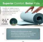 Gaiam Essentials 2/5" Thick (10mm) Yoga & Pilates, Fitness & Exercise Mat with Easy-Cinch Carrier Strap Cushion Support For Fitness and Gym Workouts - Image 3