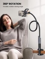 Lamicall Gooseneck Phone Holder for Bed - Cell Phone Mount Clamp Clip, Flexible Long Arm, Overhead Mount for Desk Headboard Bedside, for iPhone Air 17 Pro Max, 16 Pro Max, 15, 14 & 4-7" Phone - Image 4