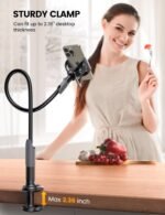 Lamicall Gooseneck Phone Holder for Bed - Cell Phone Mount Clamp Clip, Flexible Long Arm, Overhead Mount for Desk Headboard Bedside, for iPhone Air 17 Pro Max, 16 Pro Max, 15, 14 & 4-7" Phone - Image 5
