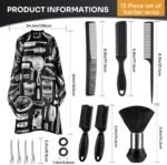 Barber Cape 13Pcs with Neck Duster Brush Adjustable, Extra Long Hair Cutting Cape 63" x 55" Profesional Barber Accessories for Men/Adults/Barber/Salon/Clients/Home/Women/Kids - Image 3
